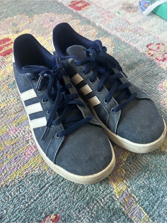 adidas Other - Adidas kids Navy Canvas Sneakers with White Stripes